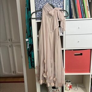 Ryu Cream Halter Dress with Bow Detail